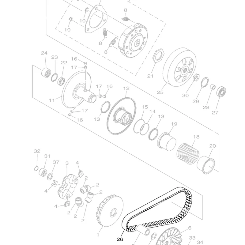 Correia de Embreagem Transmissão Neo 125 Original Yamaha