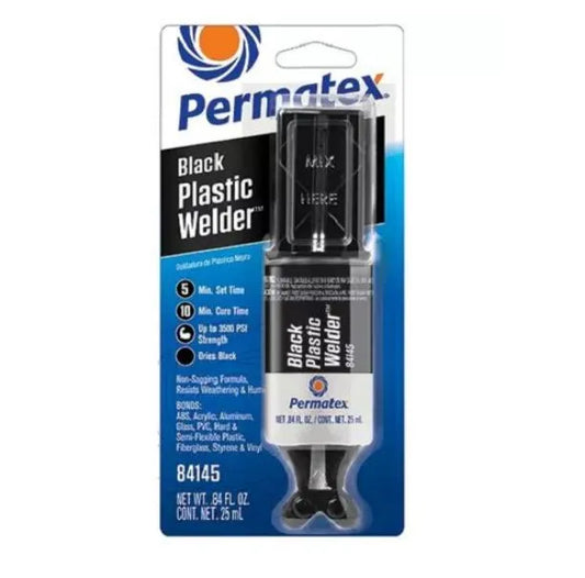 Cola Epoxi Solda Plastico Preta 25Ml + Cola Epoxi Titanium Solda Metal 25Ml